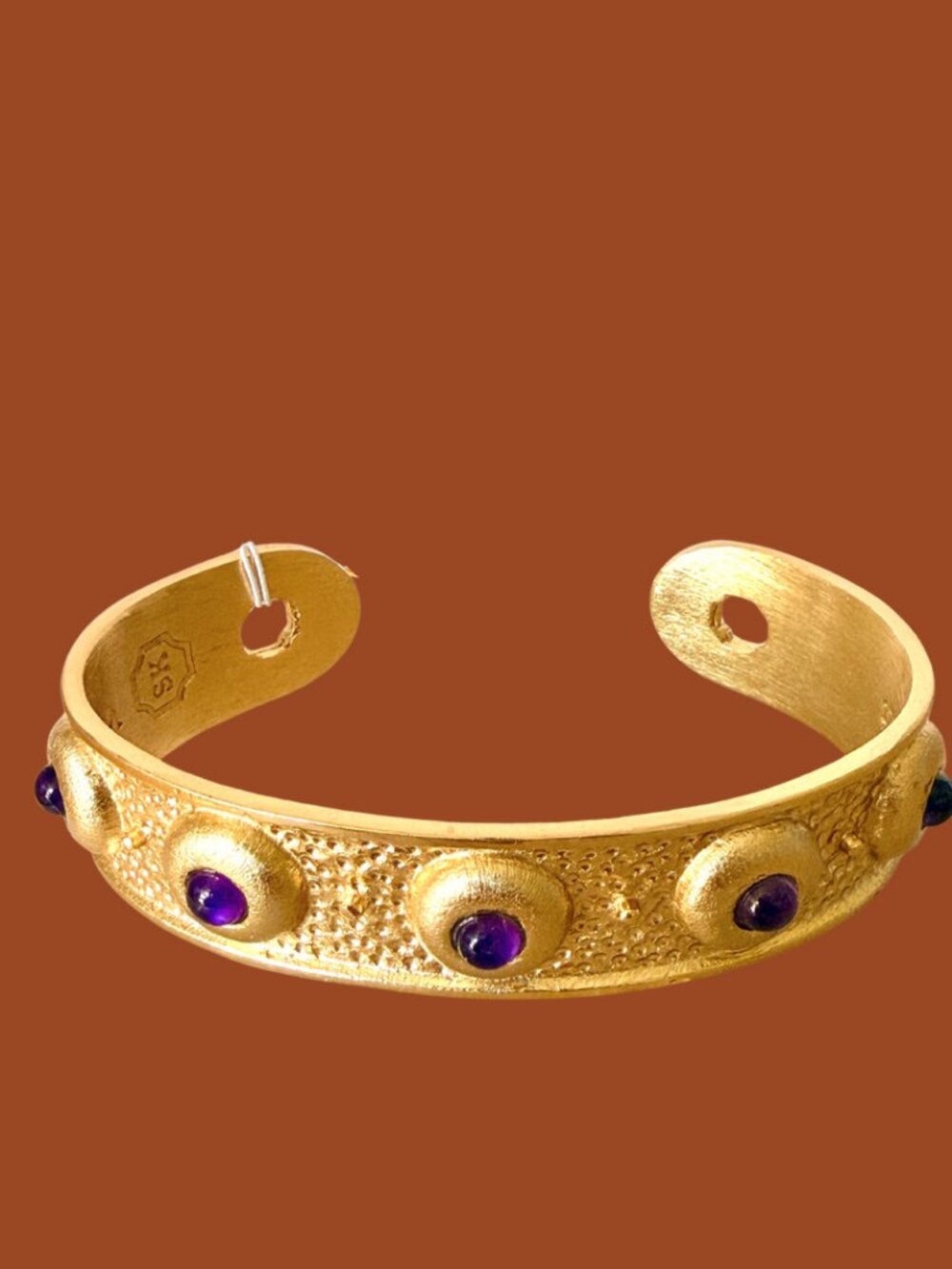 Stephanie Kantis Gold Balance Cuff Bracelet with Amethyst NWT